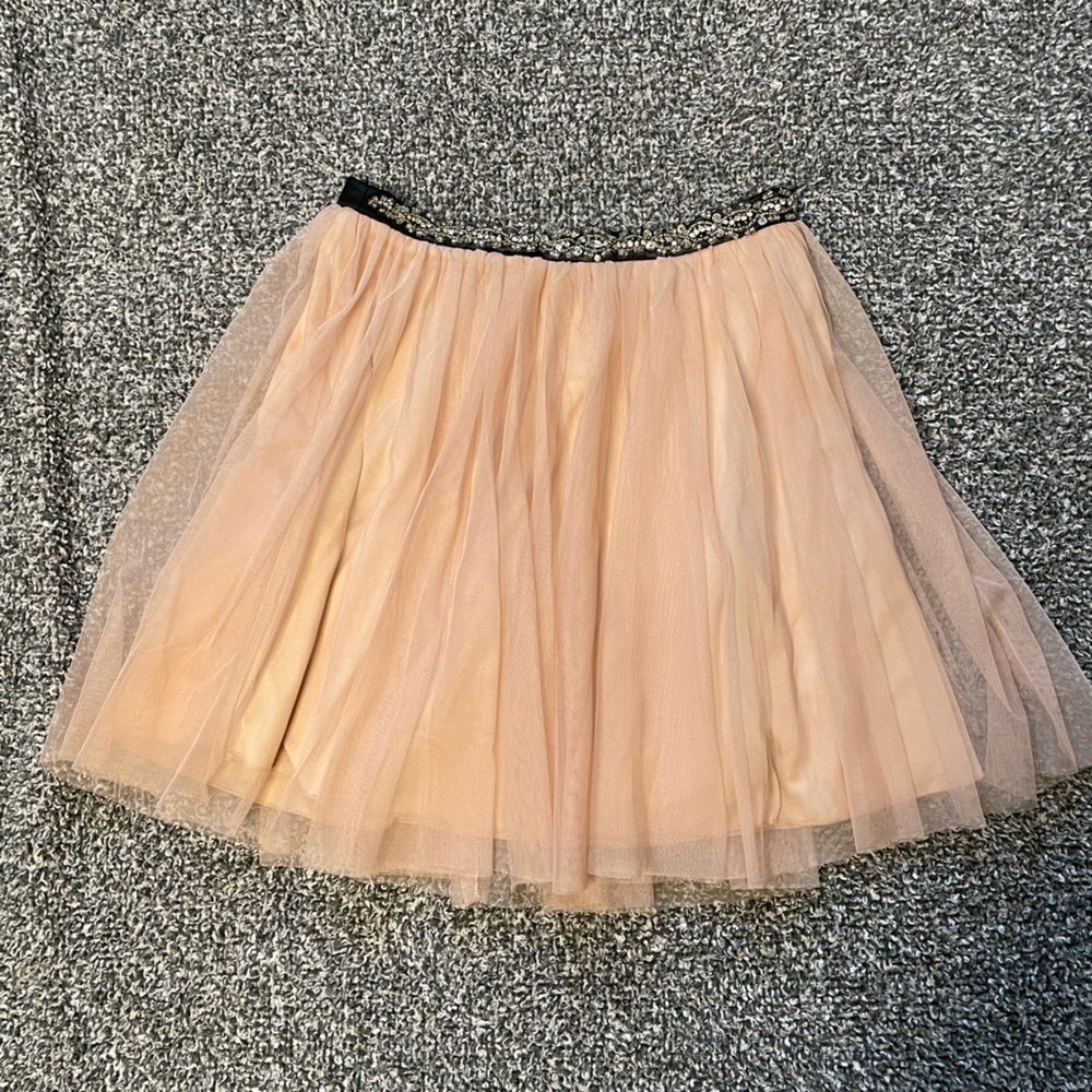 Pink tulle skirt, beaded belt